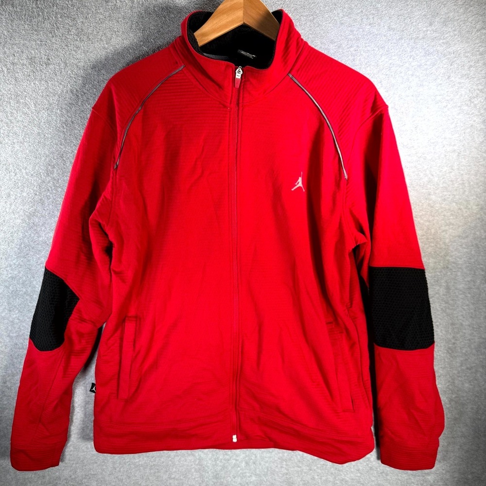 Jordan Jumpman Waffle Poly Track Jacket Men's Size XL Red Full Zip Long Sleeve